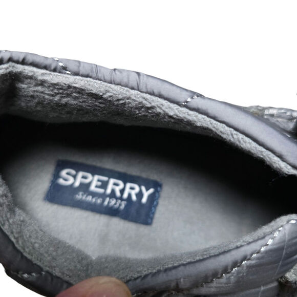 Sperry MOC Silder Quilted slip on flat size 6m Gray Excellent condition - Picture 5 of 8